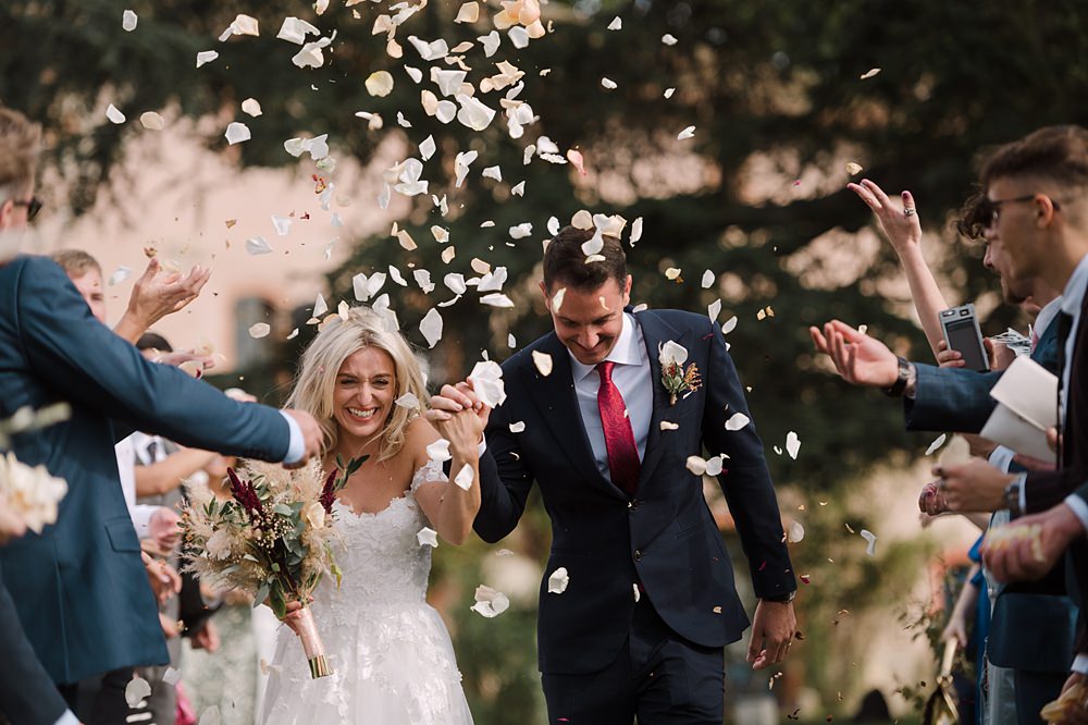 Confetti Throw Domaine du Beyssac Wedding Award Weddings