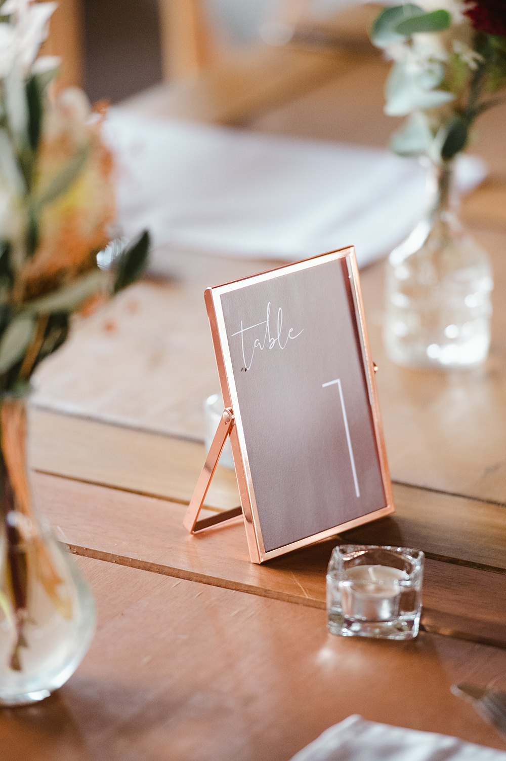 Gold Frame Table Number Domaine du Beyssac Wedding Award Weddings