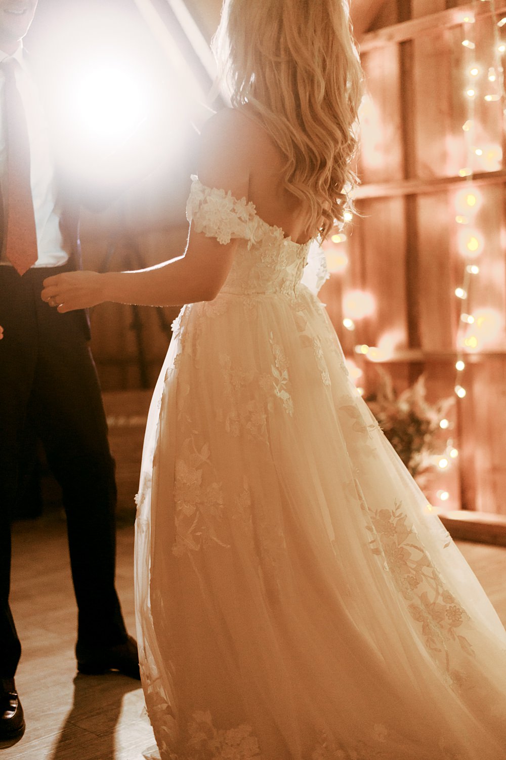 Dress Gown Bride Bridal Lace Tulle Off Shoulder Domaine du Beyssac Wedding Award Weddings
