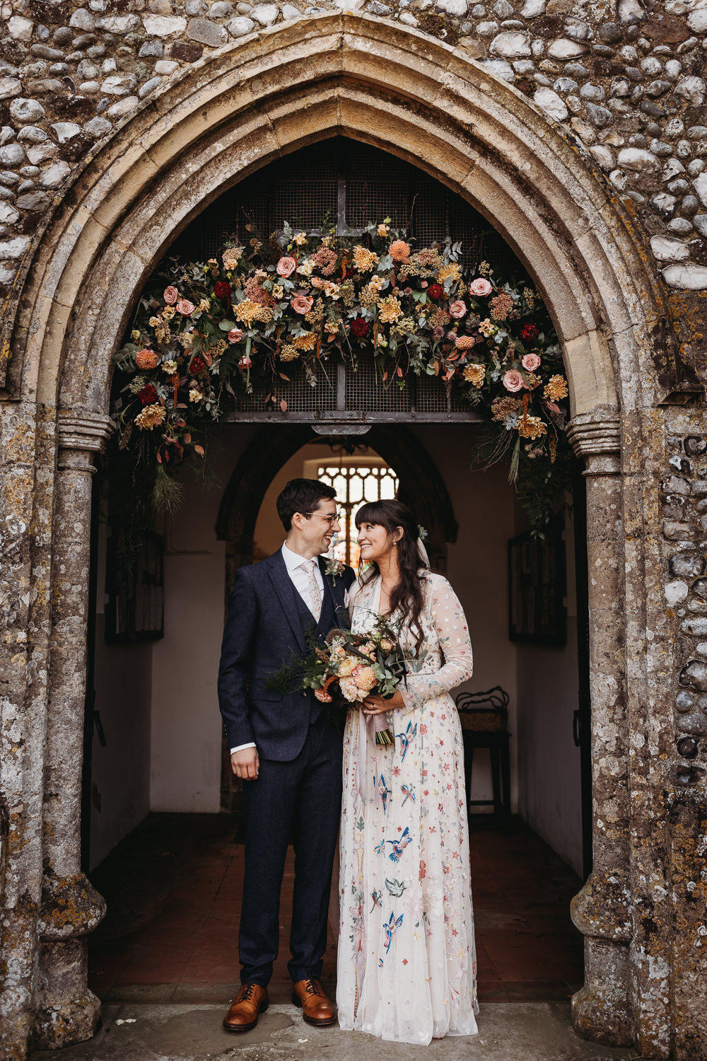 Church Flowers Arch Entrance Door Way Eco Garden Wedding ThymeLane Photography