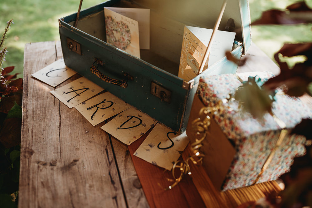 Card Suitcaase Vintage Eco Garden Wedding ThymeLane Photography