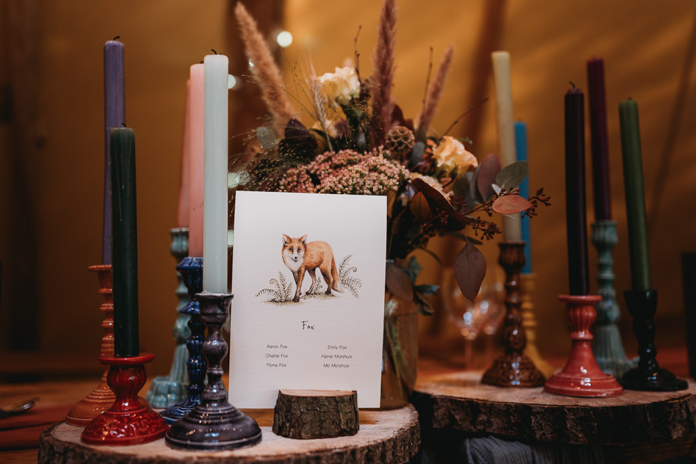 Table Centrpiece Flowers Decor Log Slice Bird Animal Name Eco Garden Wedding ThymeLane Photography