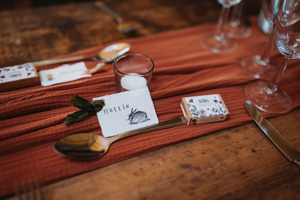 Animal Place Name Card Eco Garden Wedding ThymeLane Photography