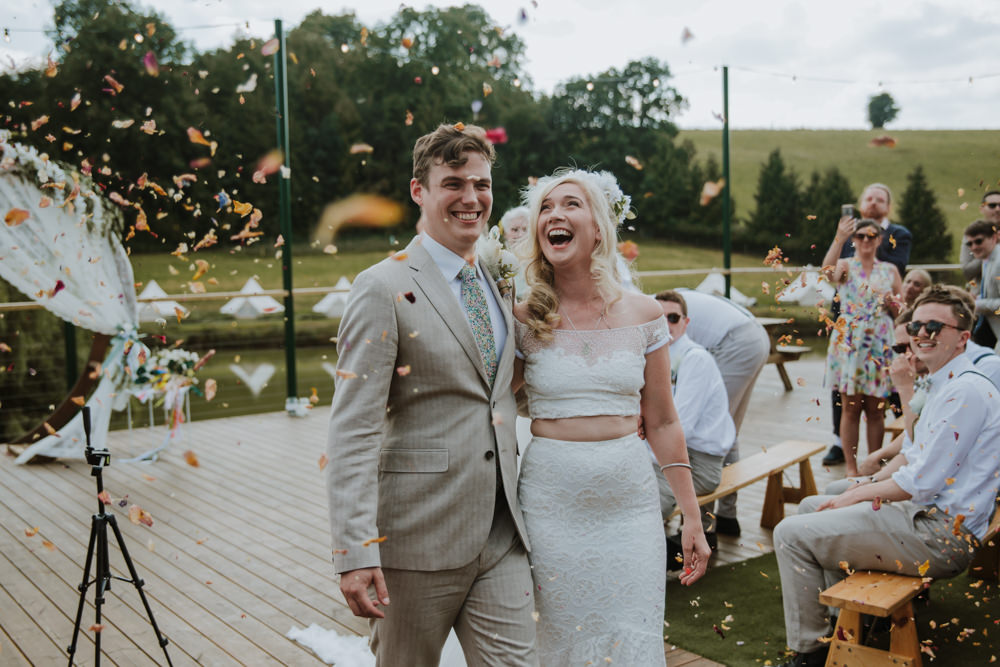 Confetti Throw Festival Farm Wedding Sam Bennett Photography