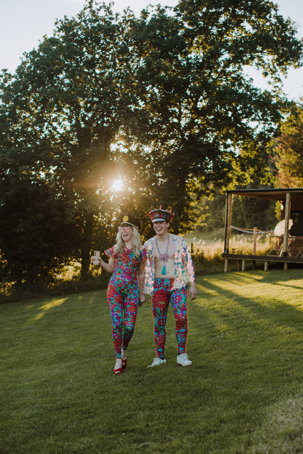 Evening Sequin Outfits Bride Groom Festival Farm Wedding Sam Bennett Photography