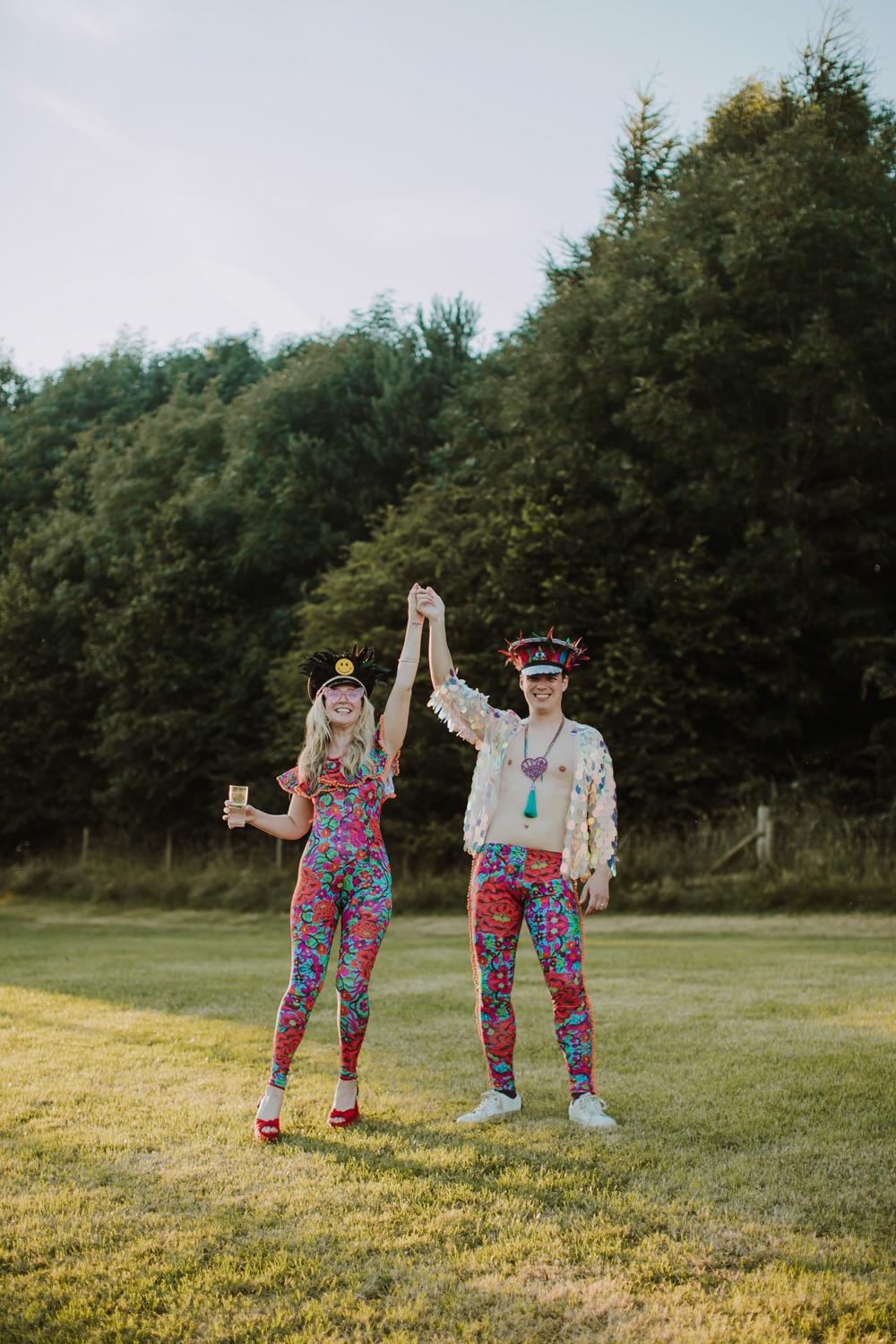 Evening Sequin Outfits Bride Groom Festival Farm Wedding Sam Bennett Photography