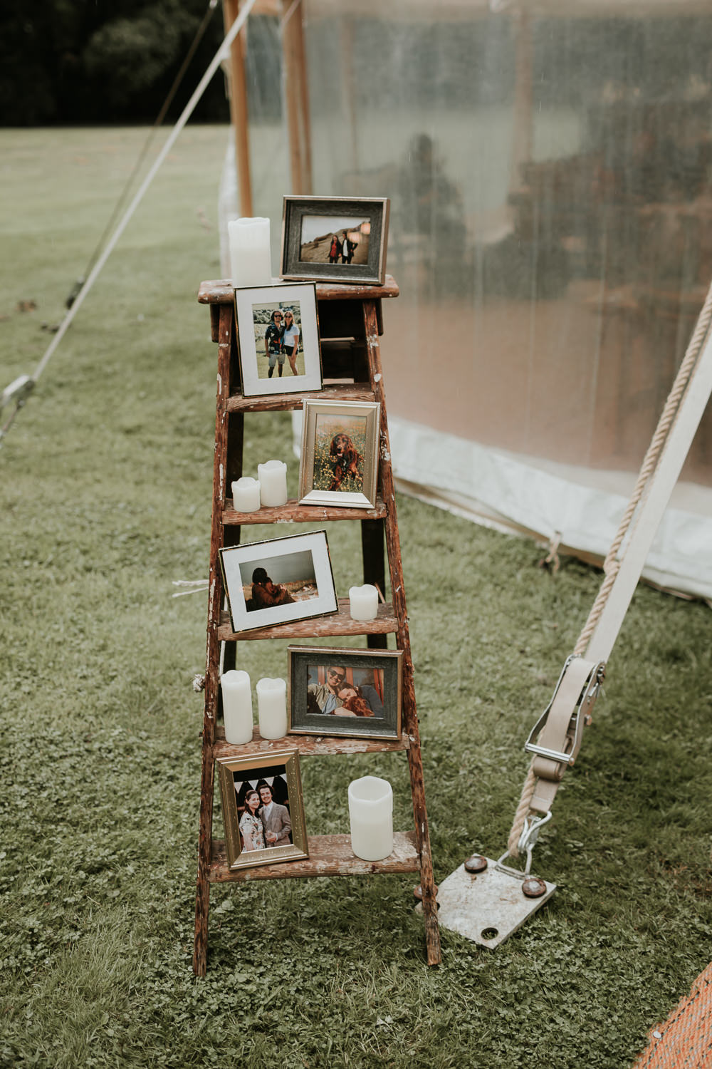Wooden Ladder Decor Manor Gardens Wedding Paul Fuller Photography