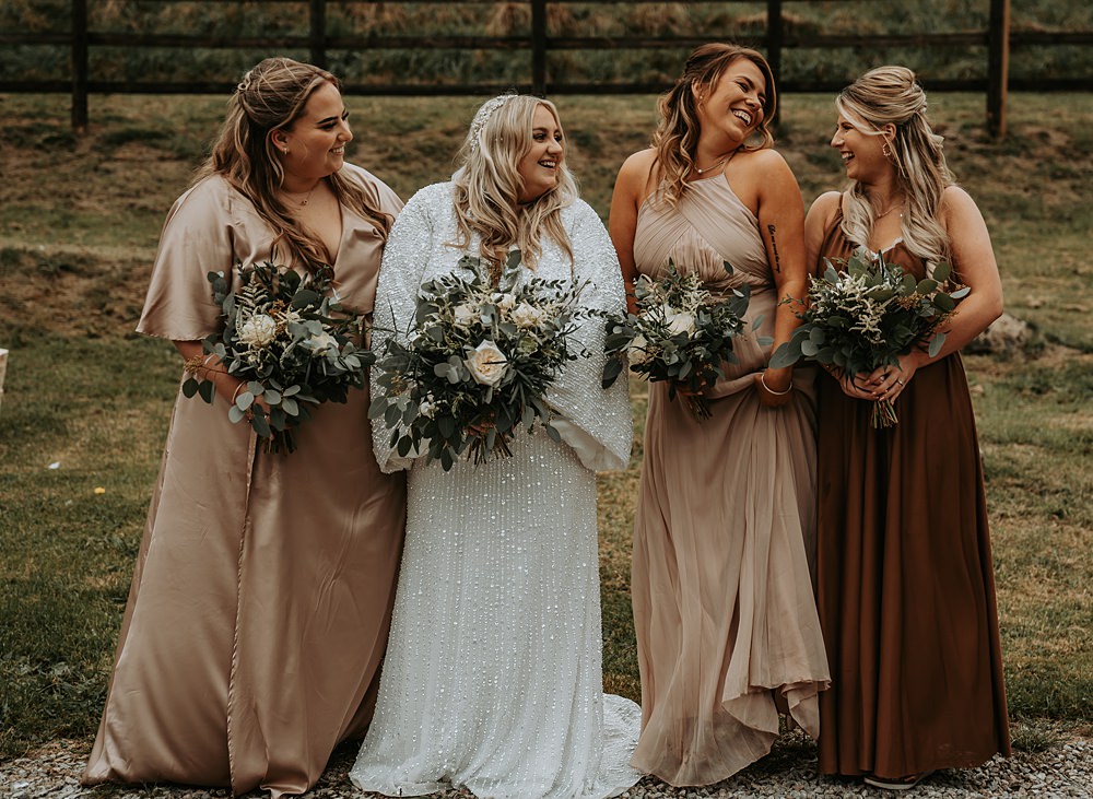 Brown Taupe Bridesmaids Dress Dresses Minimalist Barn Wedding Amber Louise Photography