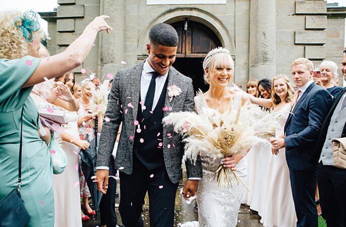 Confetti Throw Orangery Ingestre Wedding Jenny Rose Photography