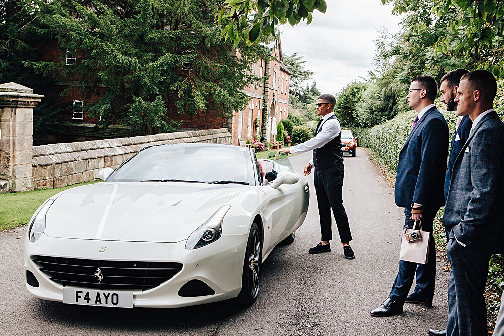 Sports Car Transport Orangery Ingestre Wedding Jenny Rose Photography