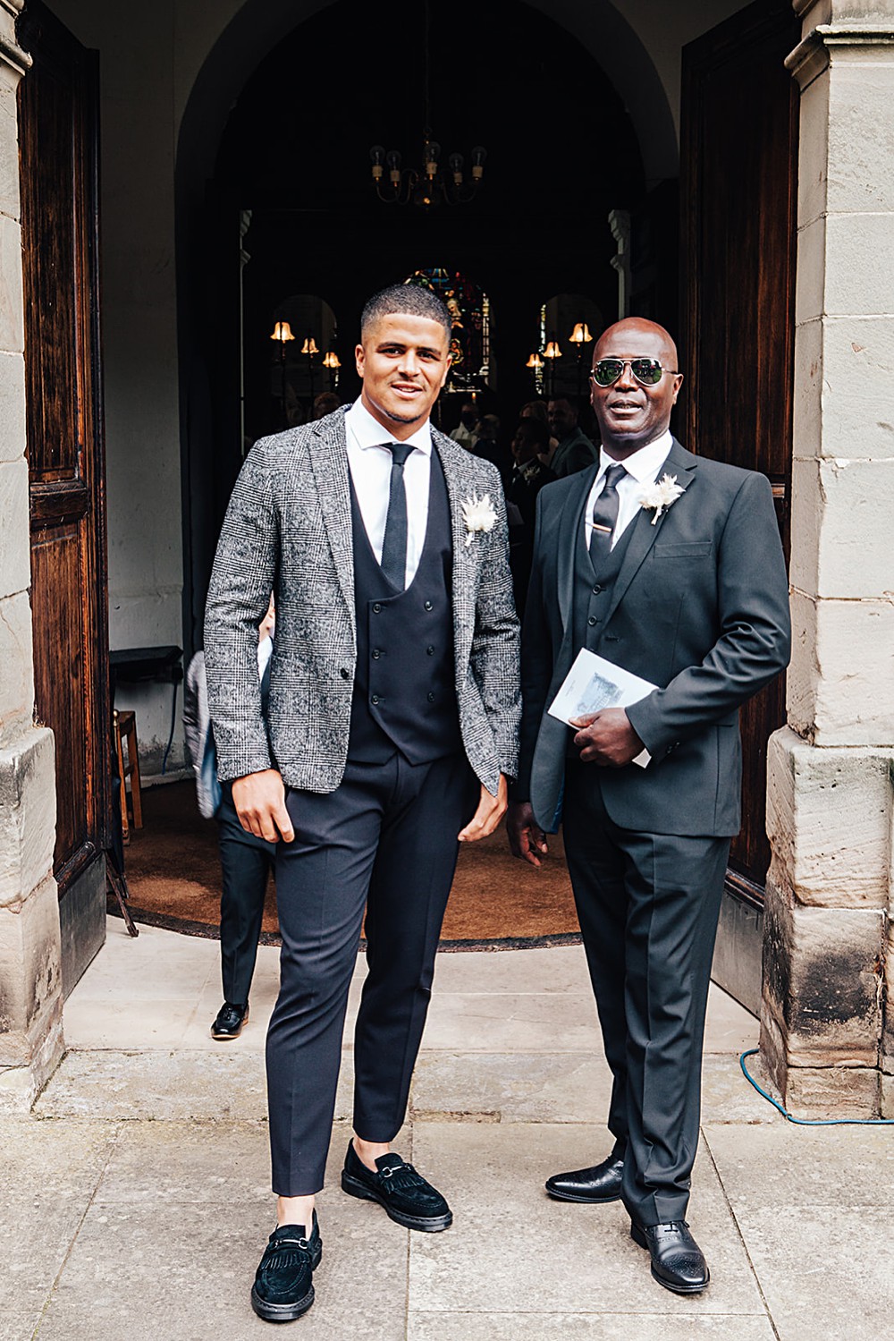 Groom Groomsmen Suits Black Grey Ties Mix Match Orangery Ingestre Wedding Jenny Rose Photography