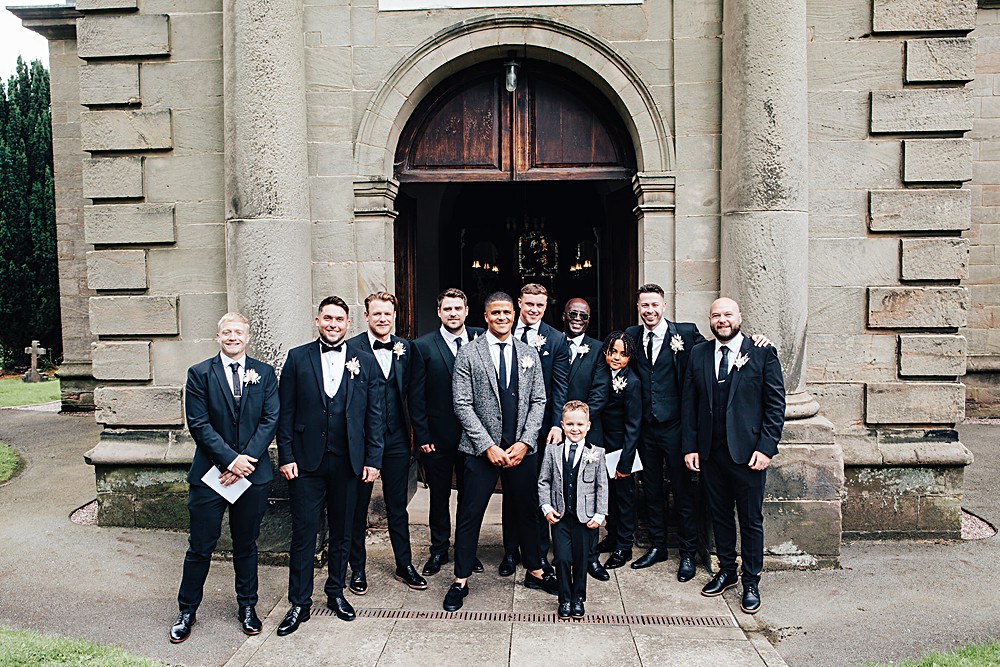 Groom Groomsmen Suits Black Grey Ties Mix Match Orangery Ingestre Wedding Jenny Rose Photography