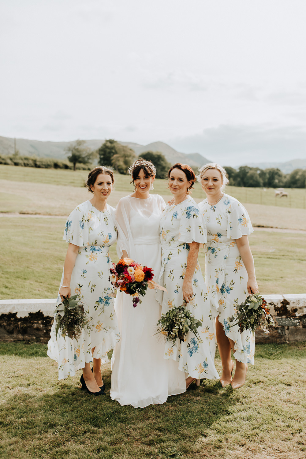 Floral Bridesmaids Dress Dresses Plas Dinam Wedding Wyldbee Photography