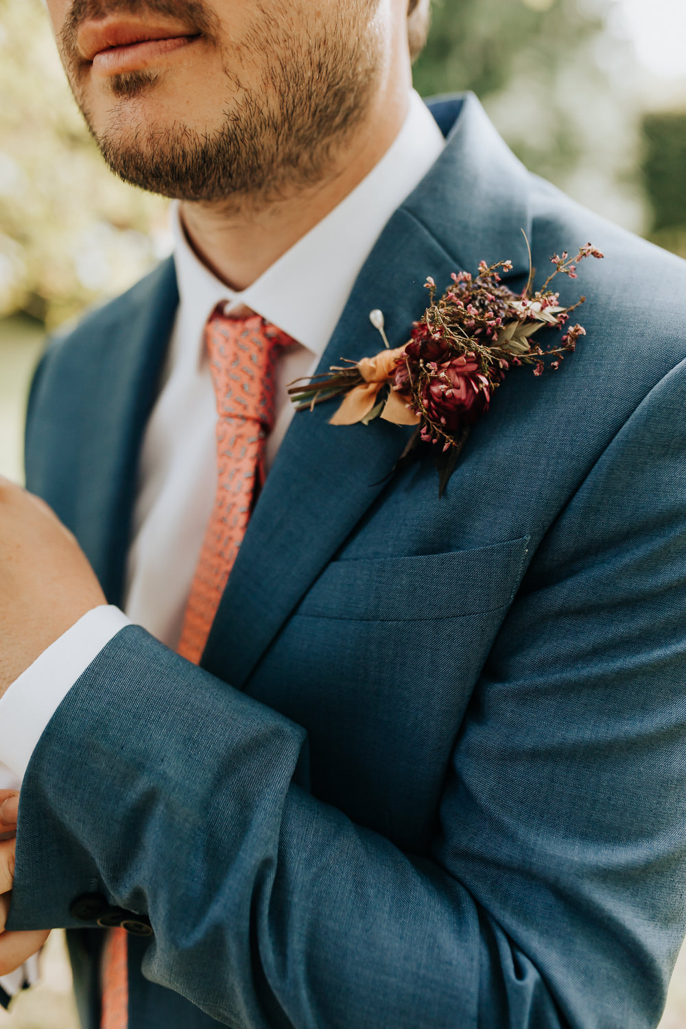 Groom Buttonhole Flowers Plas Dinam Wedding Wyldbee Photography