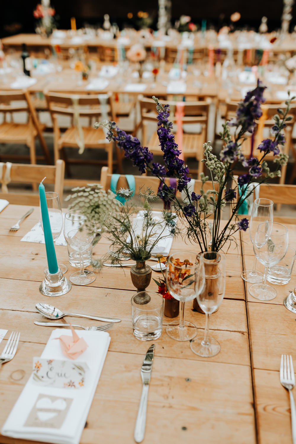 Floral Menu Bottle Flowers Centrepiece Decor Plas Dinam Wedding Wyldbee Photography