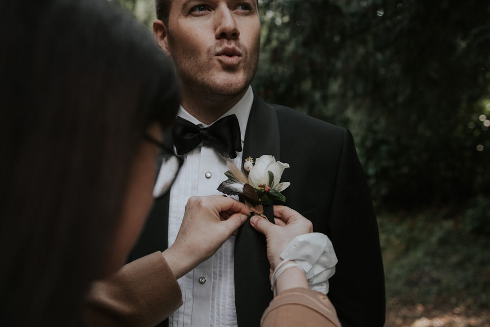 Groom Buttonhole Flowers Pylewell Park Wedding Grace Pham Photography