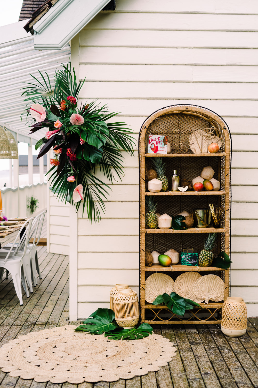 Shelving Decor Rattan Staycation Wedding Jade Touron Photography