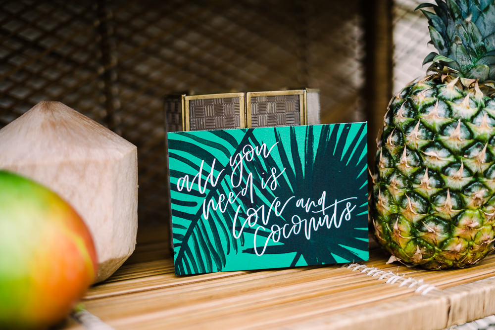 Tropical Colourful Stationery Sign Staycation Wedding Jade Touron Photography