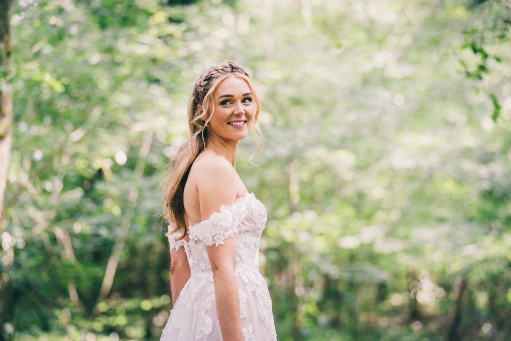 Bride Bridal Make Up Hairstyle Half Up Half Down Plait Braid Surrey Farm Wedding Rob Tarren Photography