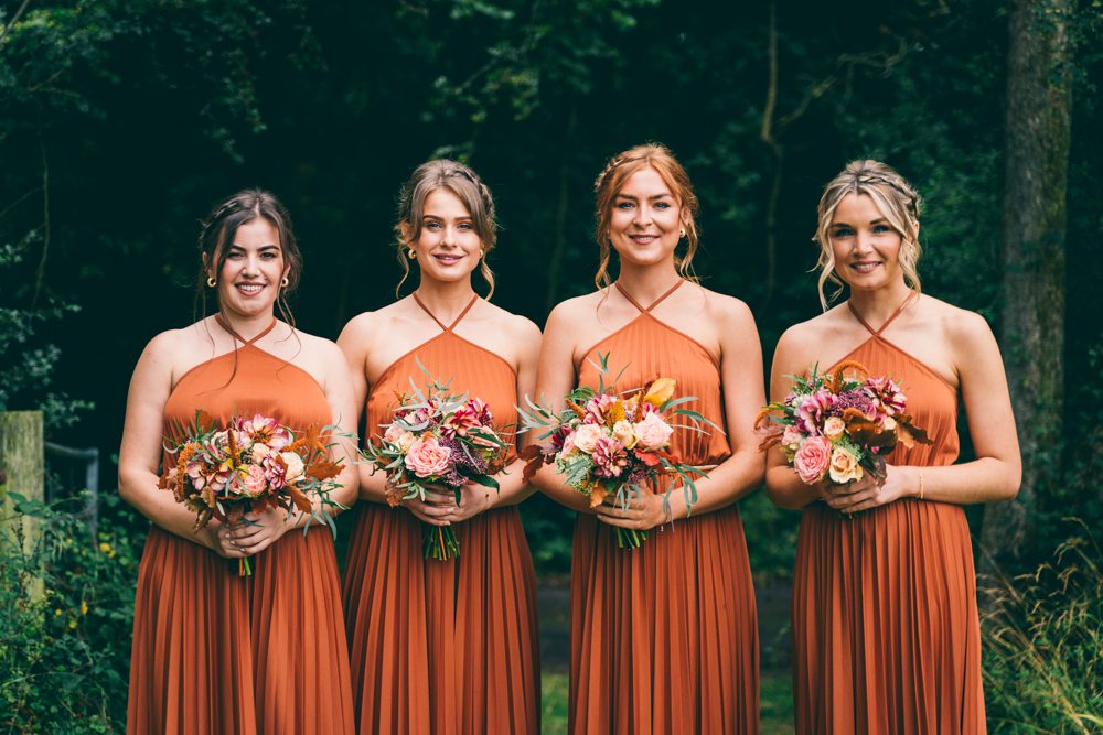 Rust Orange Terracotta Bridesmaids Dress Dresses Surrey Farm Wedding Rob Tarren Photography