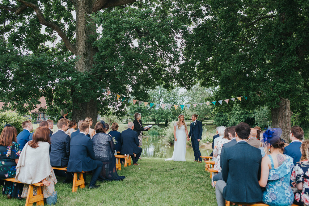 Outdoor Tree Ceremony Sussex Tipi Wedding Charlotte Razzell Photography