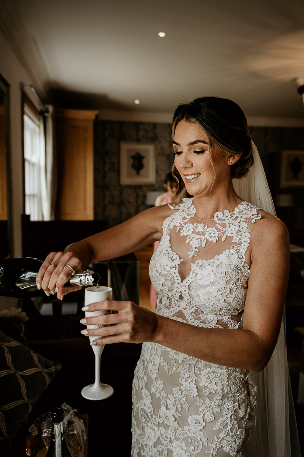 Dress Gown Bride Bridal Lace Swancar Farm Wedding MattMoore Photography
