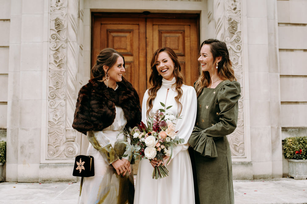Mismatched Bridesmaids Dresses Wandsworth Town Hall Wedding Andrew Brannan Photography