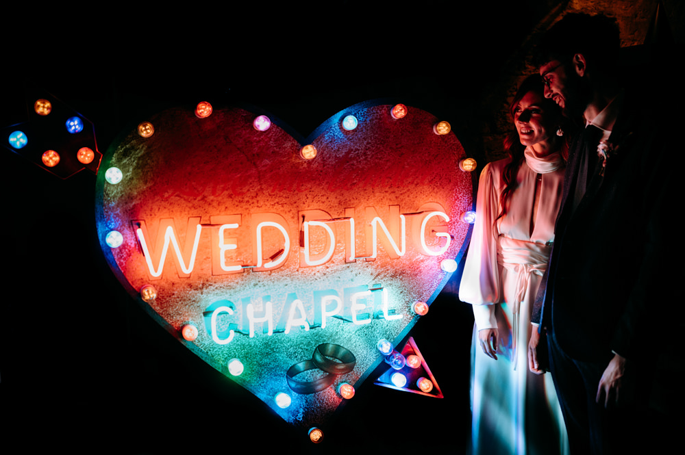 Wedding Light Sign Neon Cinema Wandsworth Town Hall Wedding Andrew Brannan Photography