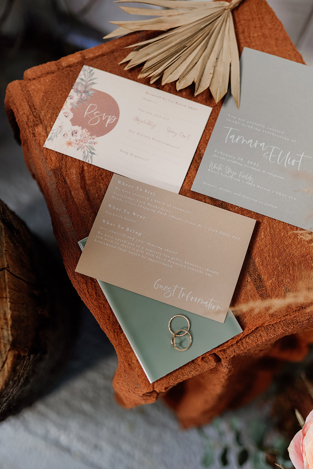 Sage Green Terracotta Stationery Invite Invitation White Syke Fields Wedding Sam Sparks Photo
