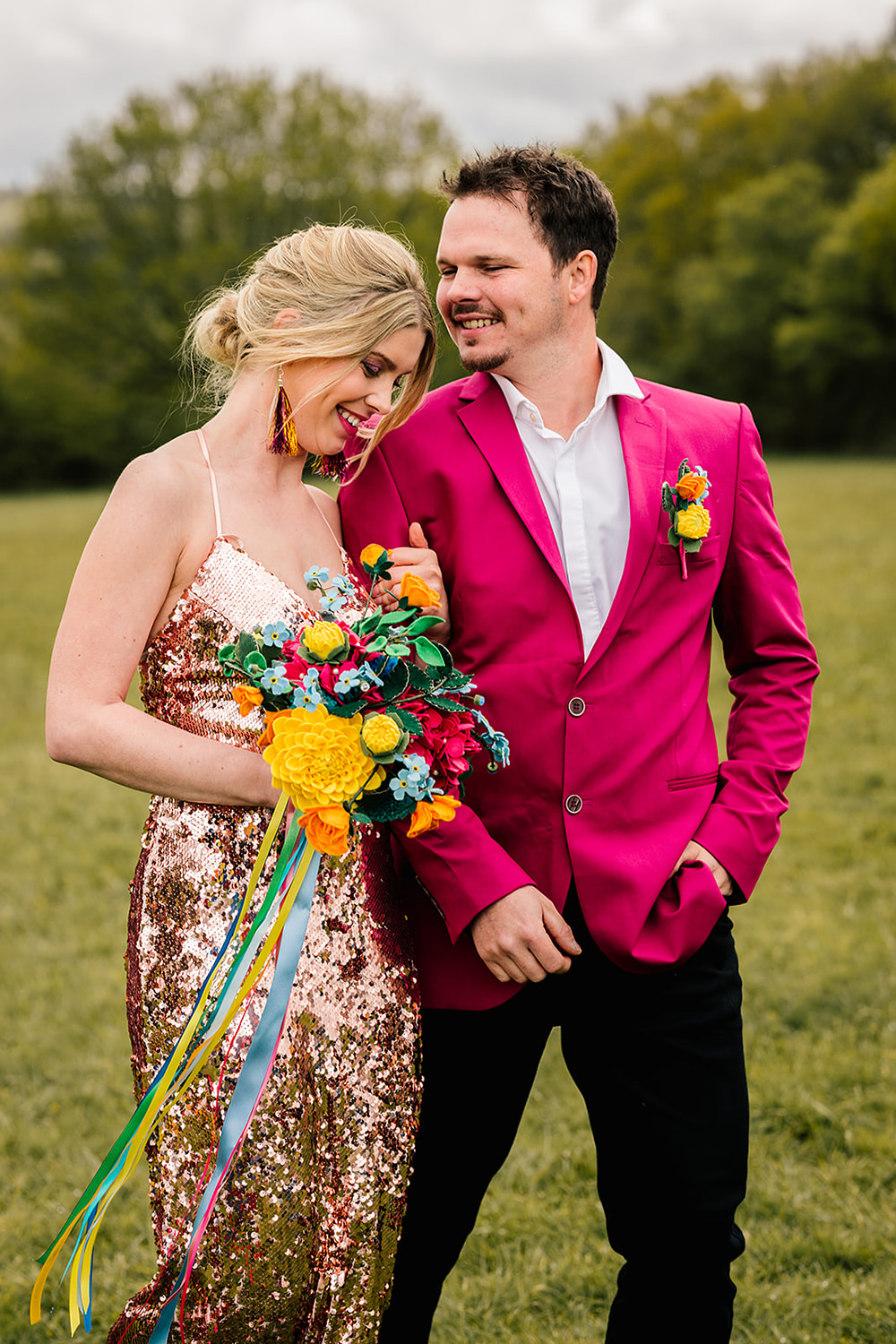 Yoghurt Rooms Wedding Teddy Pig Photography Groom Pink Suit Jacket