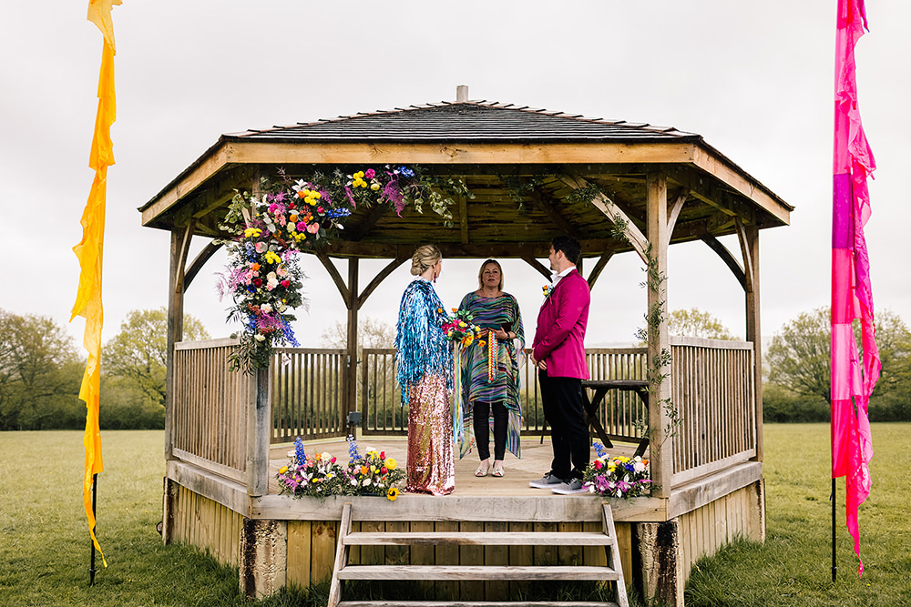 Ceremony Outdoor Flower Arch Yoghurt Rooms Wedding Teddy Pig Photography
