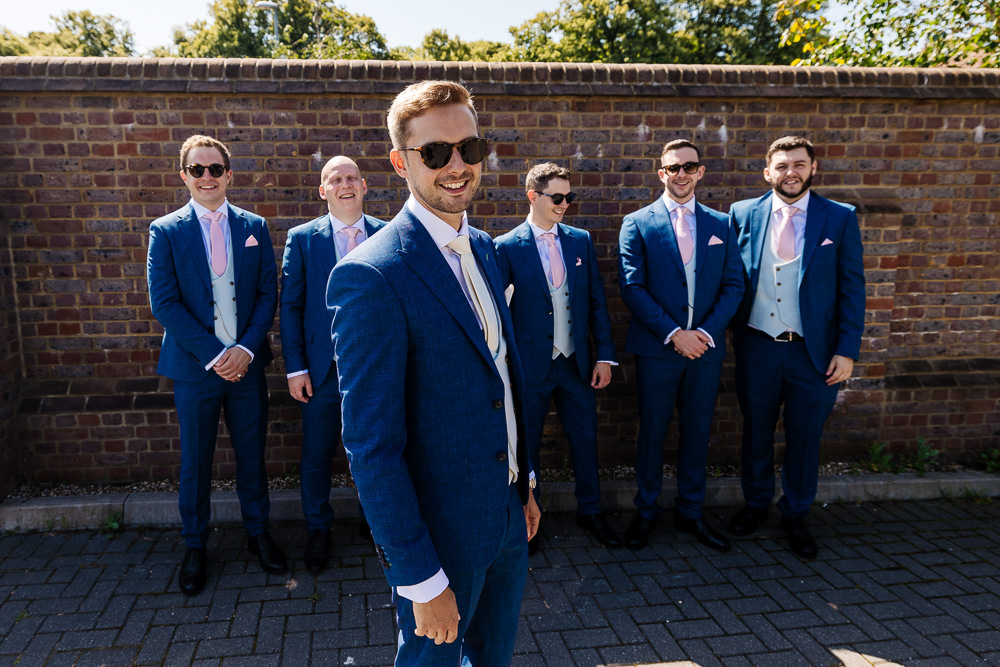 Groom Blue Suit Groomsmen Bedfordshire Country House Wedding Two D Photography
