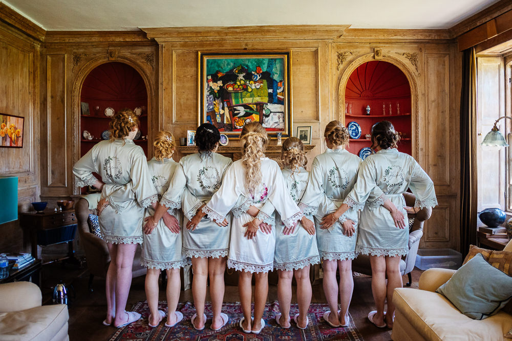 Bride Bridesmaids Robes Bedfordshire Country House Wedding Two D Photography