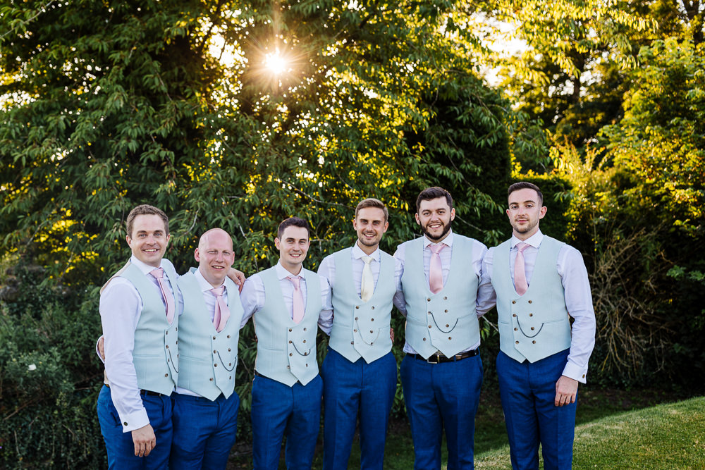 Groom Blue Suit Groomsmen Waistcoats Bedfordshire Country House Wedding Two D Photography