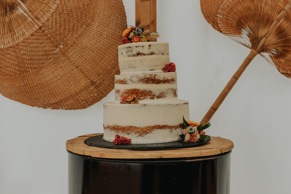 Semi Naked Cake Cheswell Grange Wedding James Merrick Photography