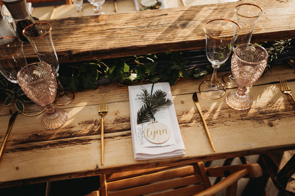 Place Setting Decor Clophill Eco Lodges Wedding ThymeLane Photography