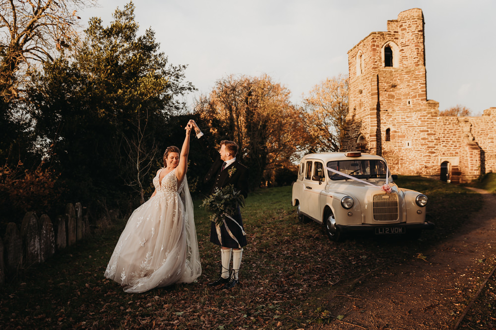 Taxi Cab Transport Clophill Eco Lodges Wedding ThymeLane Photography