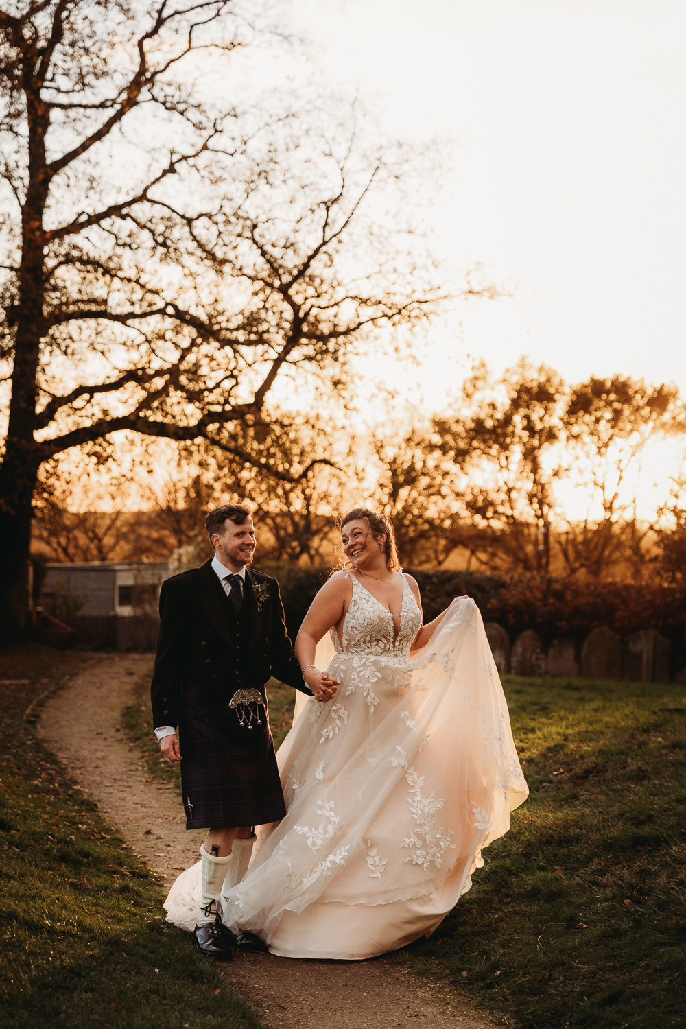 Dress Gown Bride Bridal Lace Tulle Veil Clophill Eco Lodges Wedding ThymeLane Photography