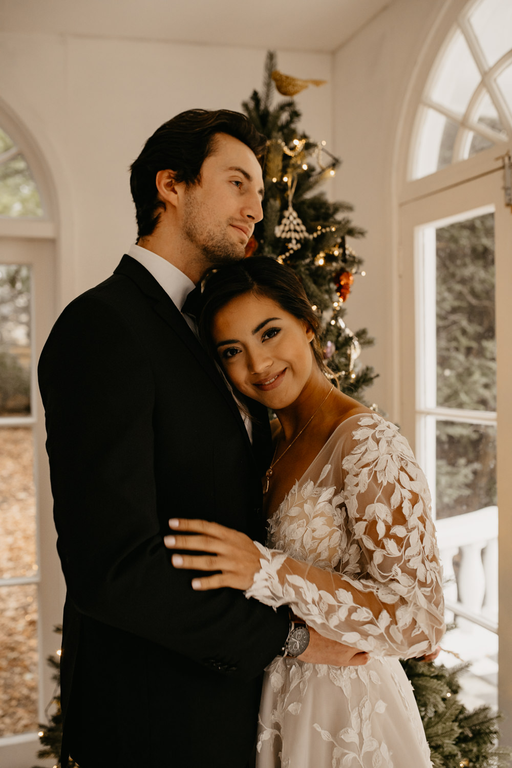 Christmas Tree December Wedding Ideas Megan Donati Photography