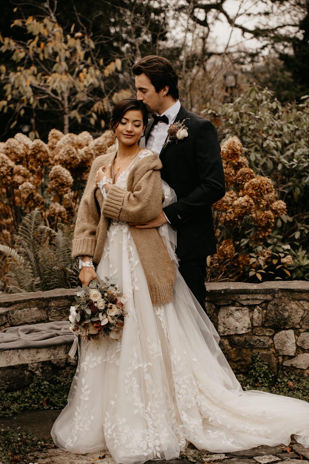 Bride Bridal Cardigan December Wedding Ideas Megan Donati Photography