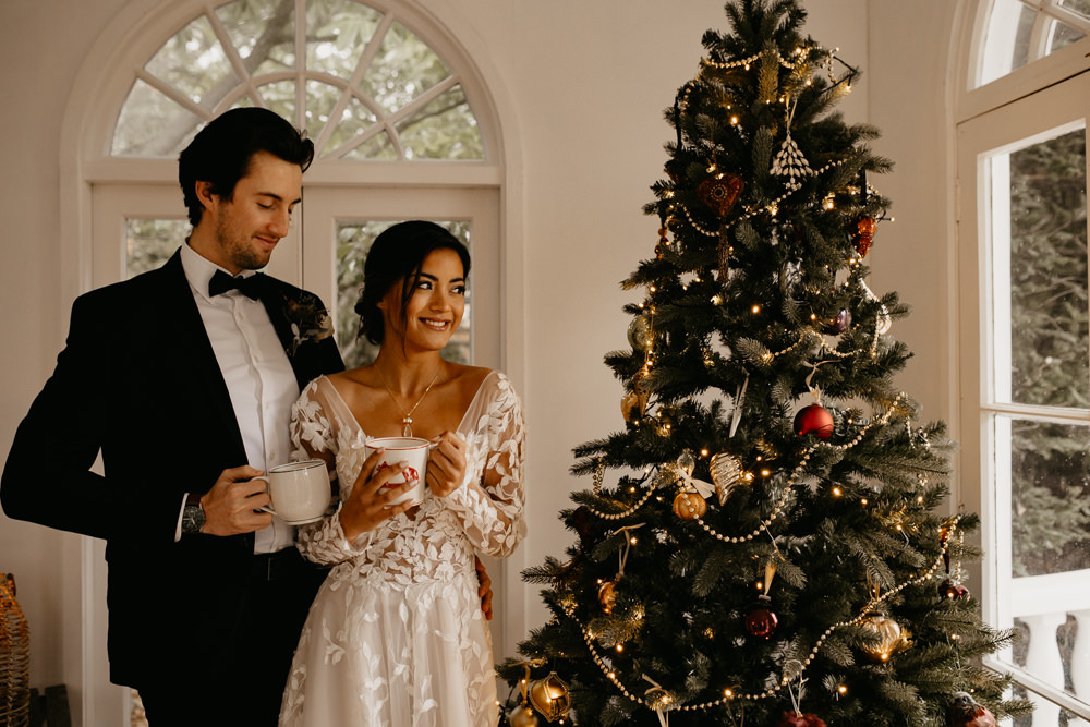 Christmas Tree December Wedding Ideas Megan Donati Photography