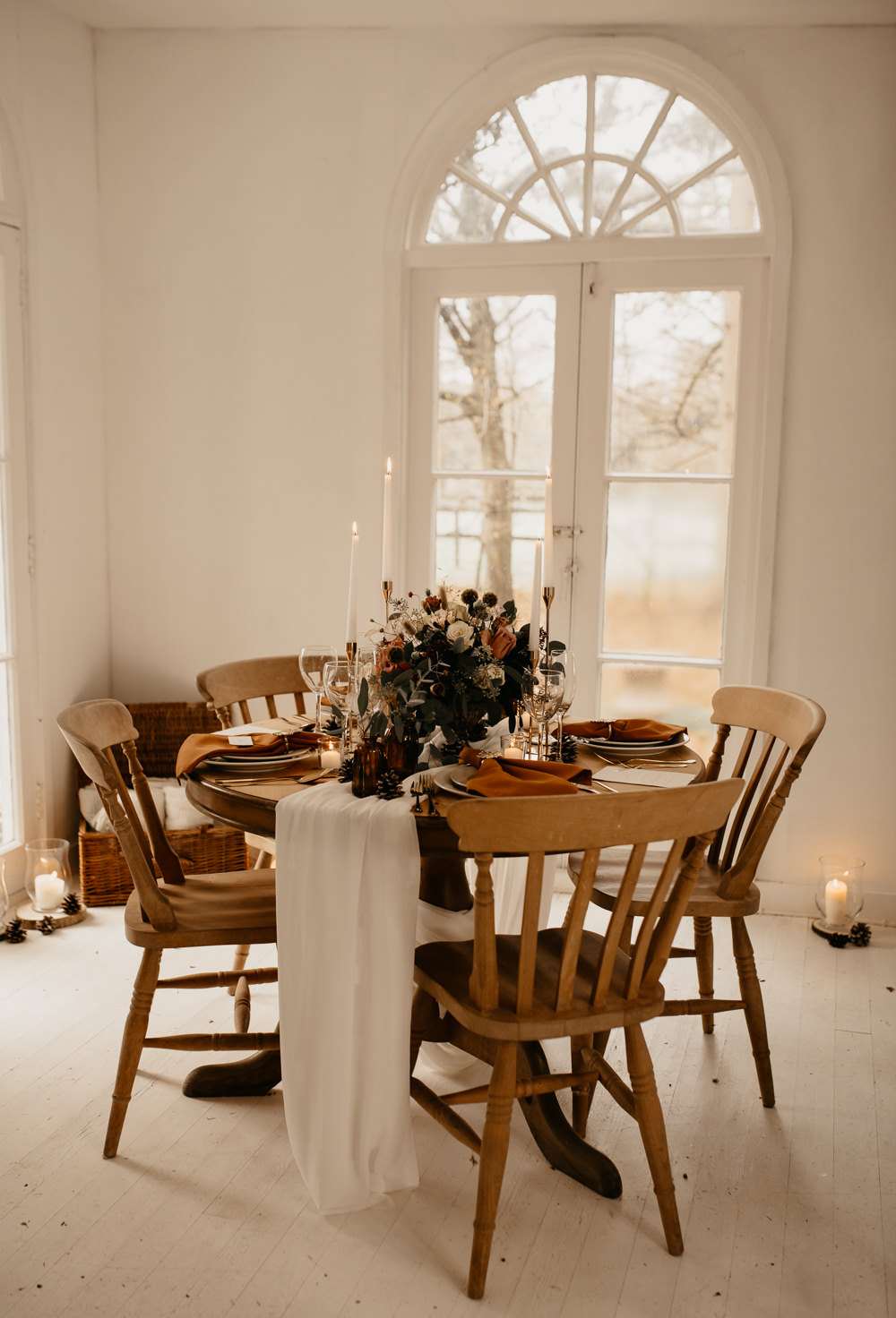Table Decor Small Intimate December Wedding Ideas Megan Donati Photography