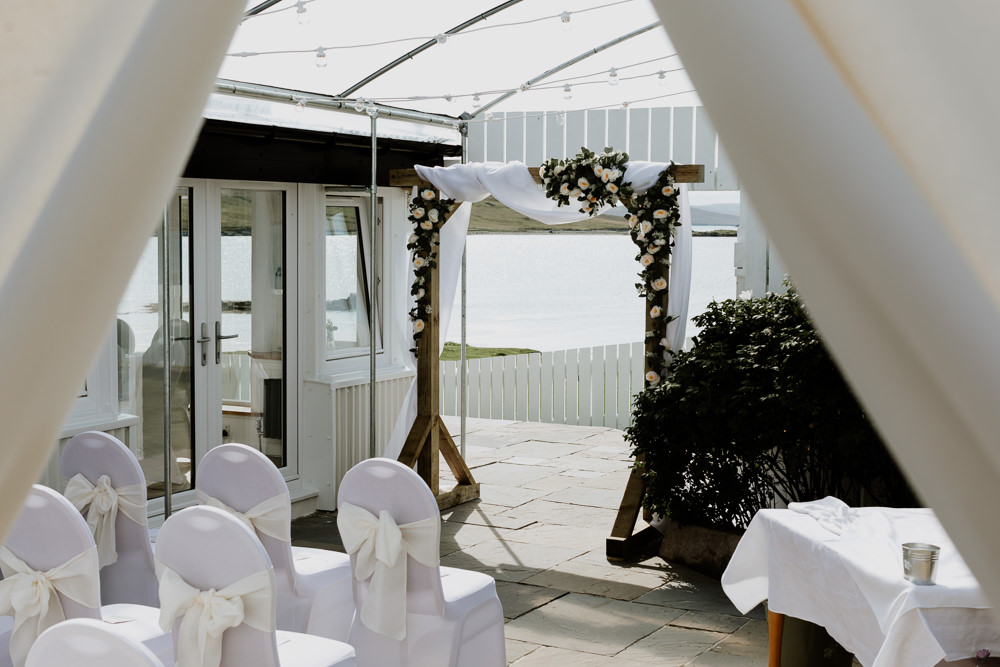 Ceremony Flower Arch Family Home Wedding What Susan Sees Photography