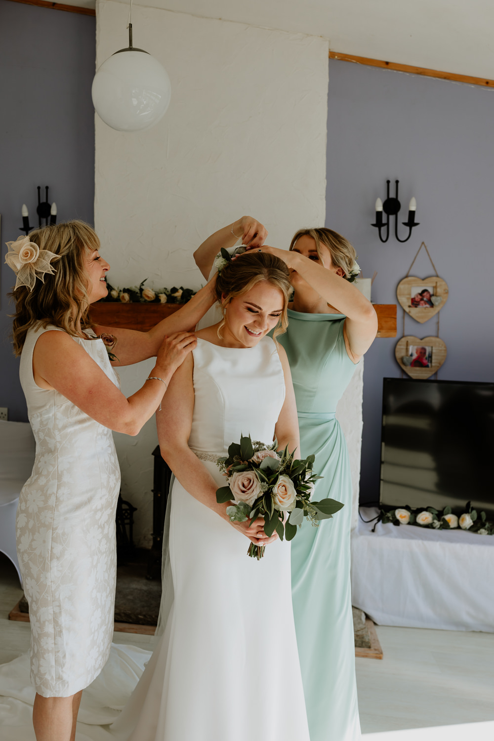 Dress Gown Bride Bridal Simple Family Home Wedding What Susan Sees Photography