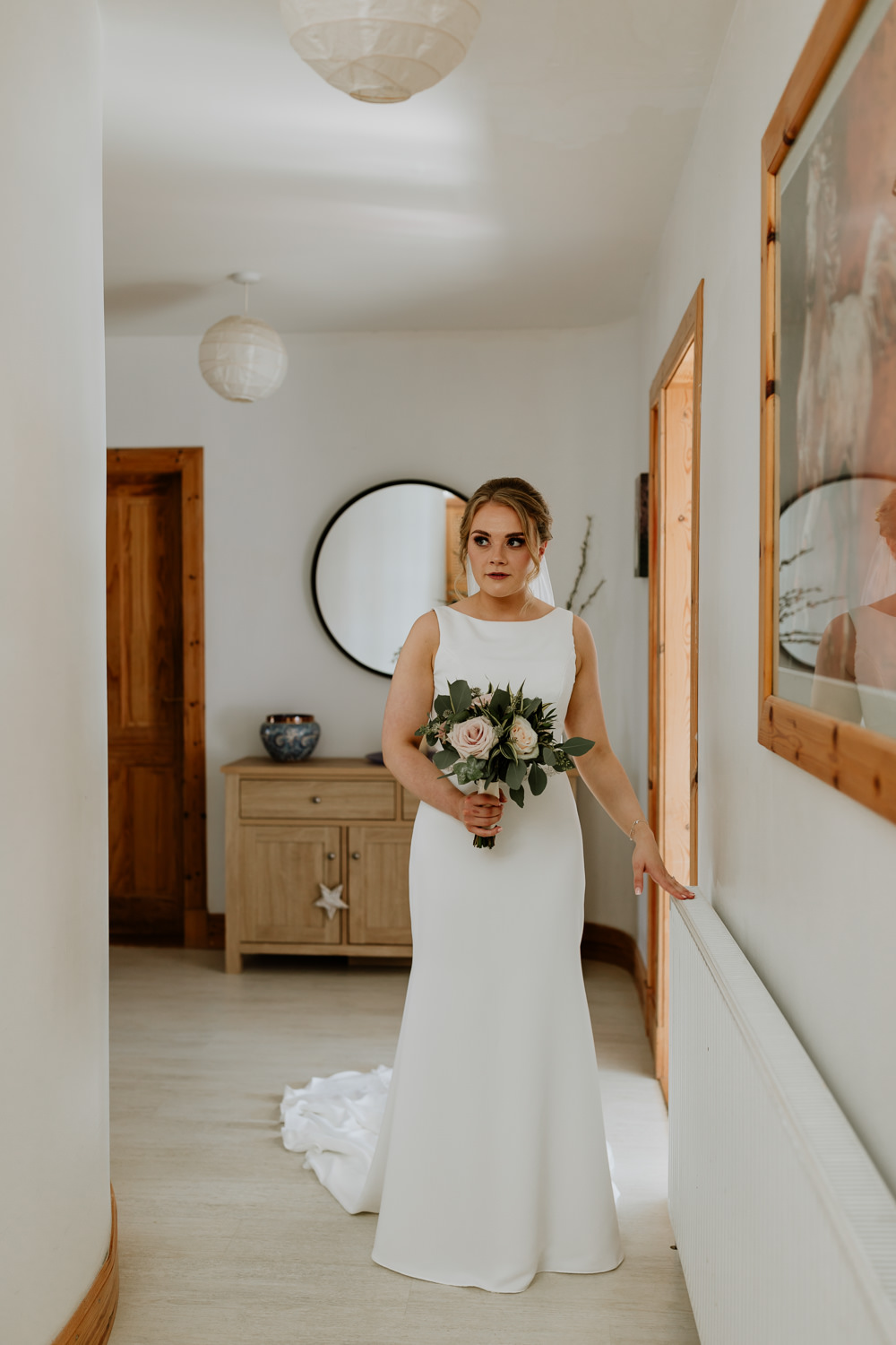 Dress Gown Bride Bridal Simple Family Home Wedding What Susan Sees Photography