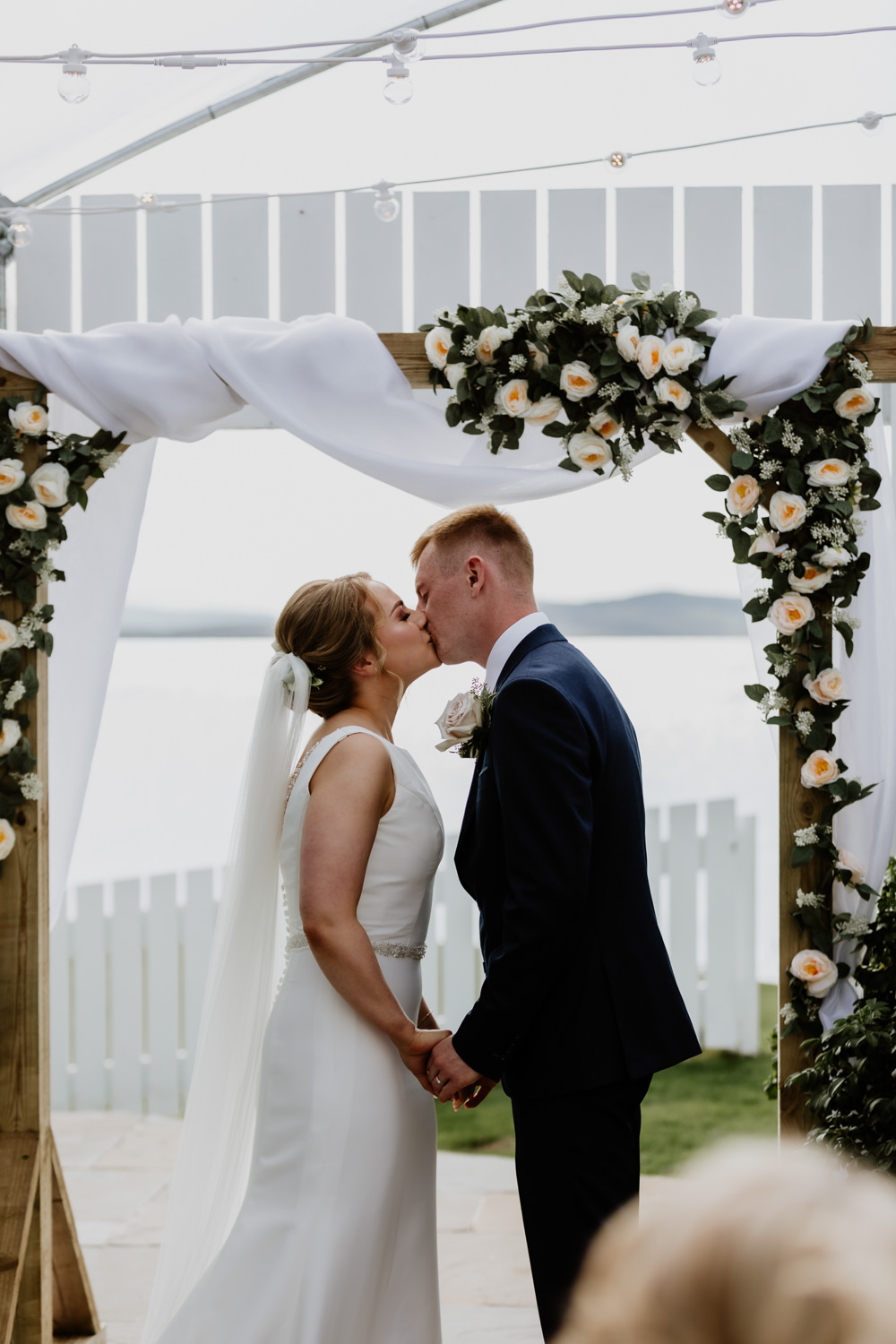 Ceremony Flower Arch Family Home Wedding What Susan Sees Photography