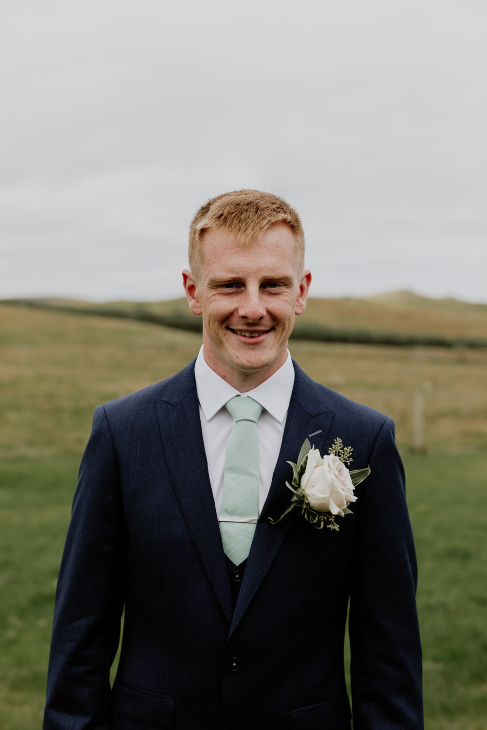Groom Blue Suit Sage Green Tie Family Home Wedding What Susan Sees Photography