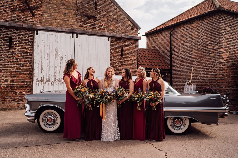 Red Bridesmaids Dress Dresses Granary on the Common Wedding Bloom Weddings