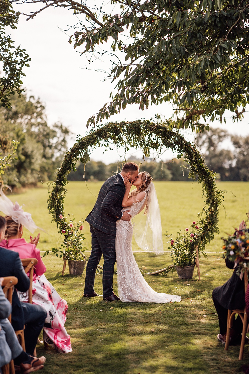 Moongate Greenery Arch Backdrop Ceremony Granary on the Common Wedding Bloom Weddings