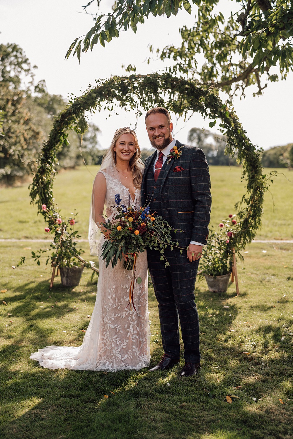 Granary on the Common Wedding Bloom Weddings Moongate Greenery Arch